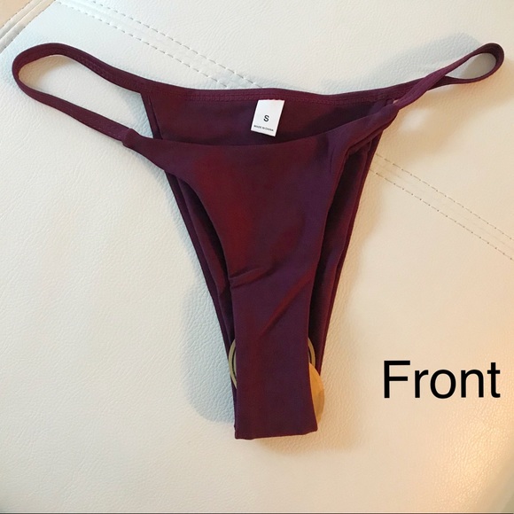 Purple Burgundy Padded Triangle 2 Piece Bikini Set - Picture 4 of 6